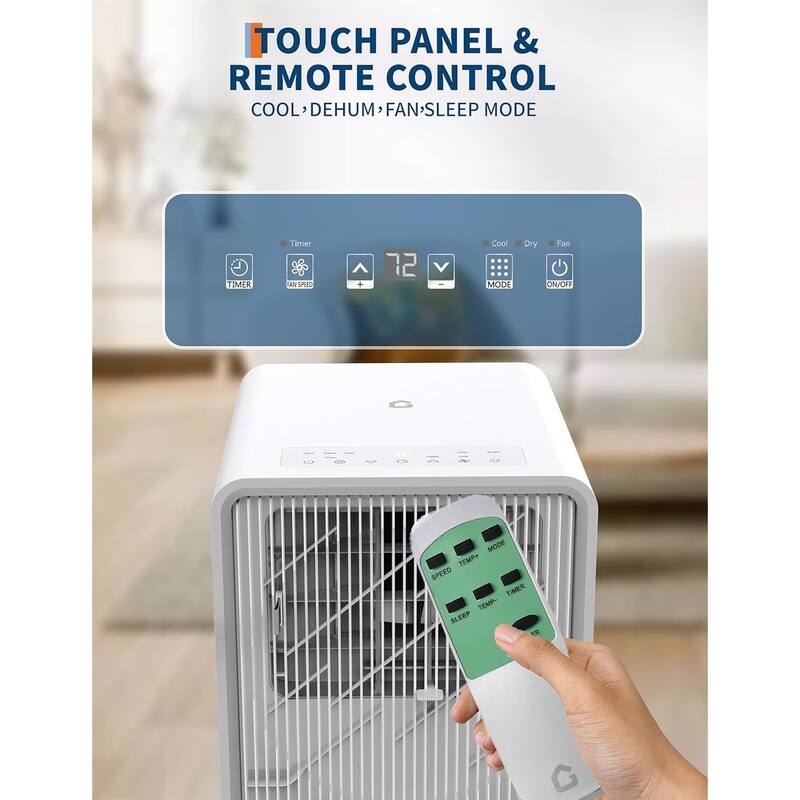 10,000 BTU Portable Air Conditioner Cools Up to 350 Sq. Ft, with Remote Control
