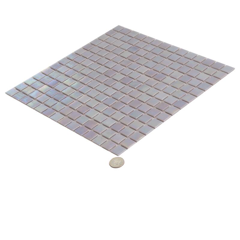 Apollo tile 12" x 12" Nacreous Glossy Pearlescent Pink Glass Tile (10 sq ft/case) - 10 Pack