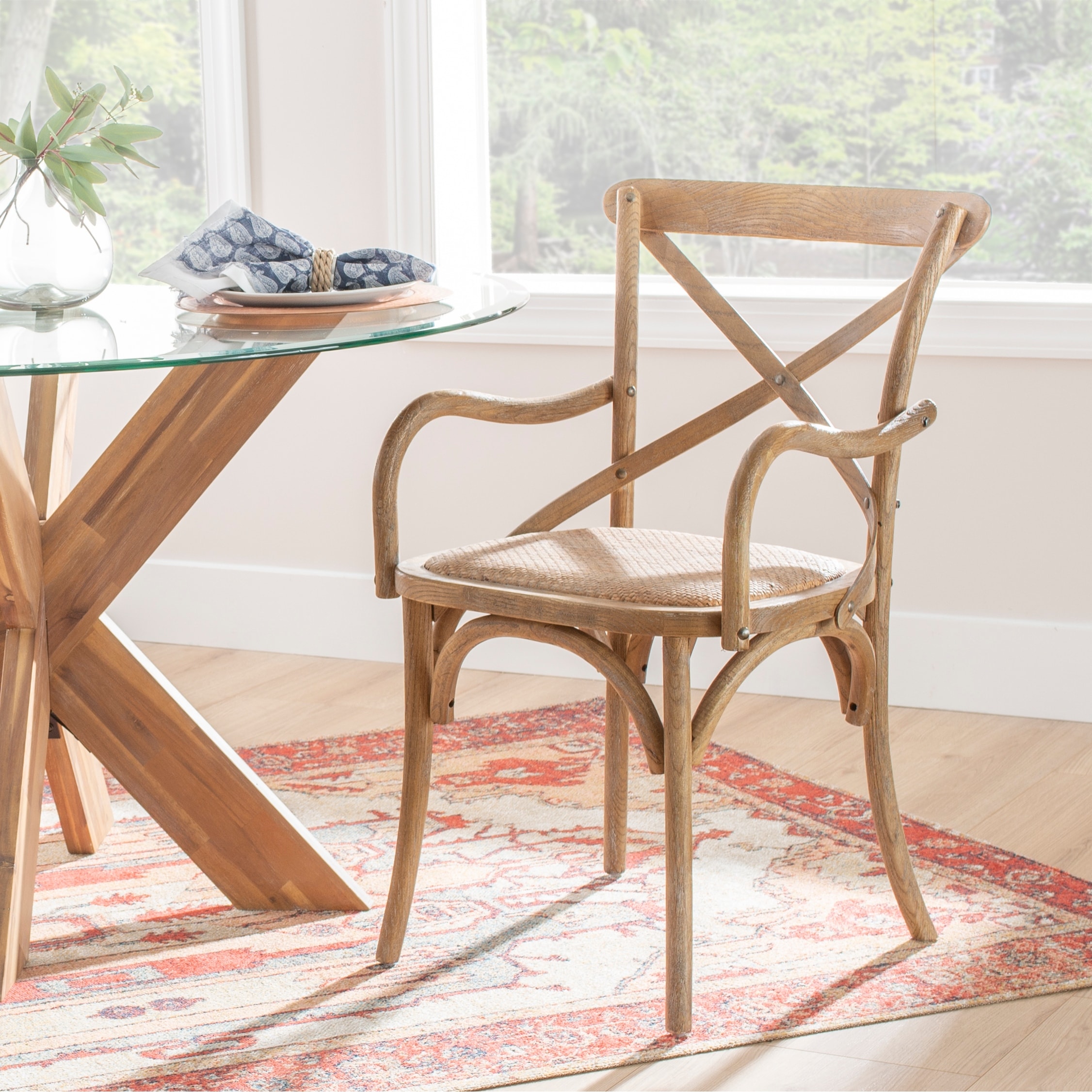 Grey cross shop back dining chairs