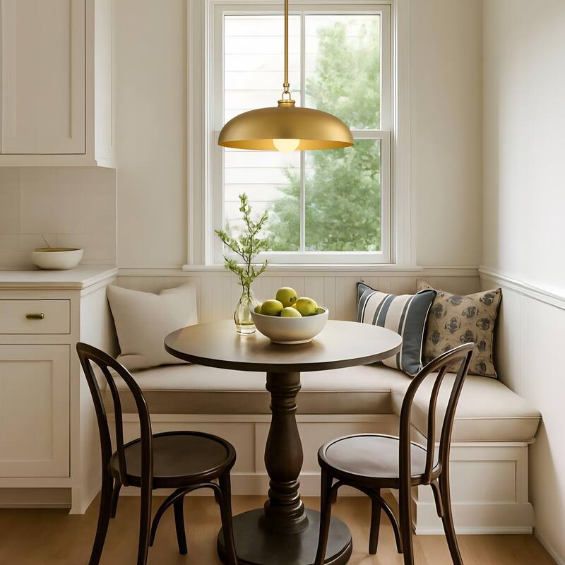 1-Light Farmhouse Metal Dome 15.7inch Kitchen Hanging Pendant Lights