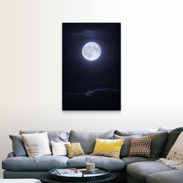 Shop Full Moon With Clouds At Night Canvas Wall Art Overstock 16450139