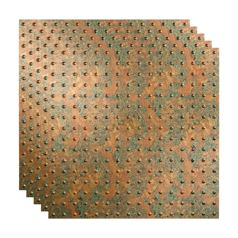 FASÄDE Minidome Decorative Vinyl 2ft x 2ft Lay in Ceiling Panel in Copper Fantasy (5 Pack) - 5 Pack - Copper Fantasy