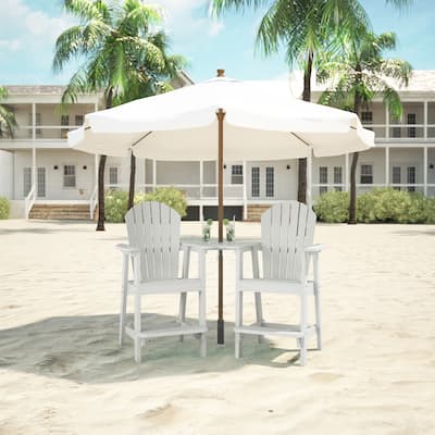 Lesly Double Barstools plus a Connecting Board in White - 81.48"D×31.00"W×47.24"H