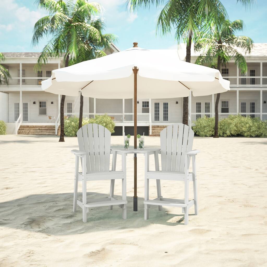 Lesly Double Barstools plus a Connecting Board in White - 81.48"D×31.00"W×47.24"H