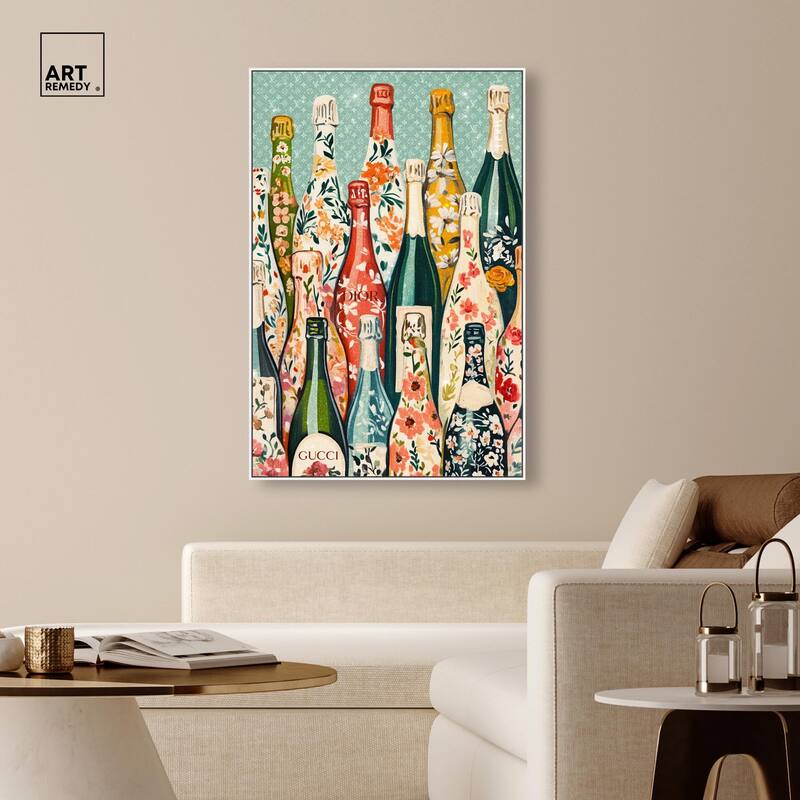 Floral Collection Bottles II Canvas by Art Remedy