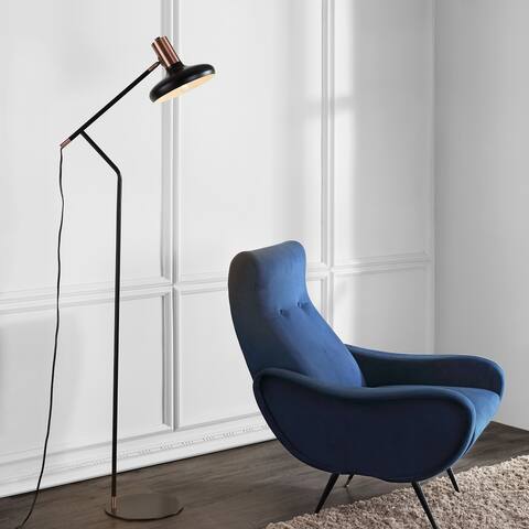 SAFAVIEH Lighting 66-inch Amia Copper/ Black LED Floor Lamp - 21" x 11" x 66"