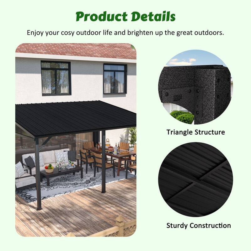 VEIKOUS 14 x 10 FT Aluminum Patio Pergola Gazebo for Outdoor