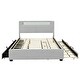 preview thumbnail 6 of 8, Teddy Fleece Bed with LED Wingback Frame Bed and Trundle, Drawers