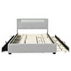 preview thumbnail 6 of 13, Teddy Fleece Upholstered Wingback Bed Frame wPull-out Trundle Bed, LED Light Bars and 2 Drawers, Modern Platform Bed for Bedroom