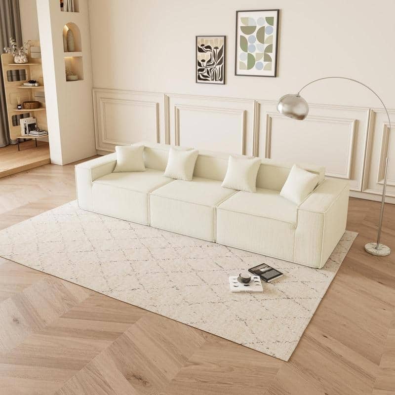 Modular L-Shaped Sofa, Deep Seat, Space-Saving, Easy Assembly