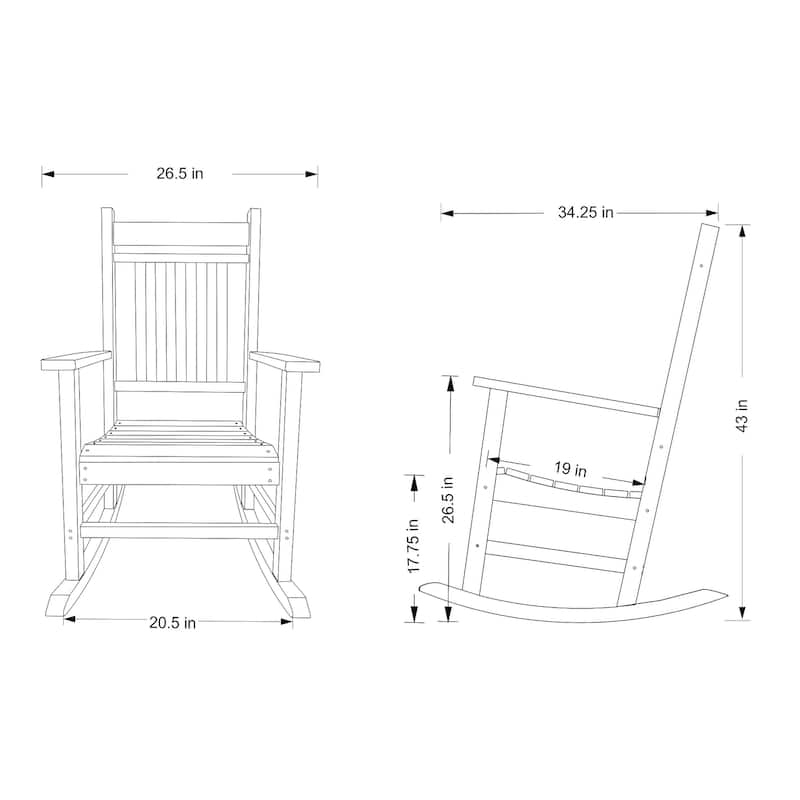 Laguna Classic Poly HDPE Eco-Friendly Weather Resistant Rocking Chair