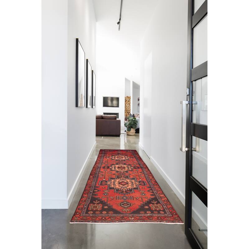 ECARPETGALLERY Hand-knotted Anadol Red Wool Rug - 3'2 x 10'8
