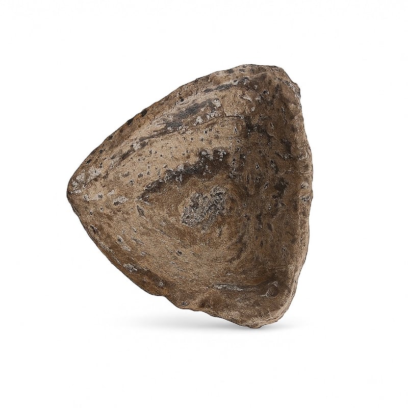 Grey Travertine Organic Shaped Rough Edged Bowl