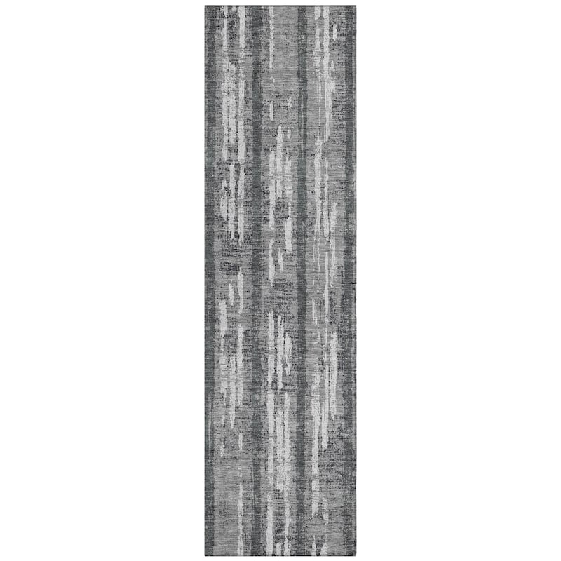 Machine Washable Indoor/ Outdoor Chantille Stripe Ombre Rug