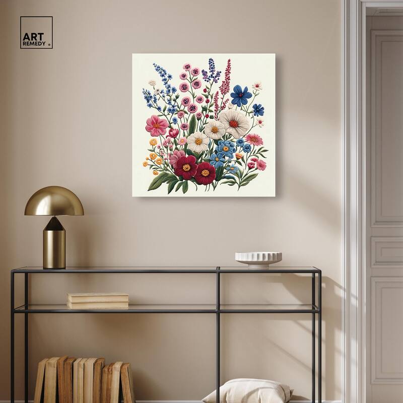 Wildflower Weave Canvas by Art Remedy, Gallery Wrapped