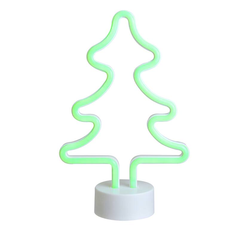 LED Christmas Tree Neon Table Light - 11" - Green