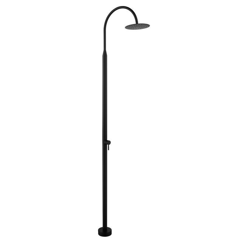 81"H Stainless Steel Freestanding Outdoor Shower with Handheld Shower - Matte Black - Without Hand Shower