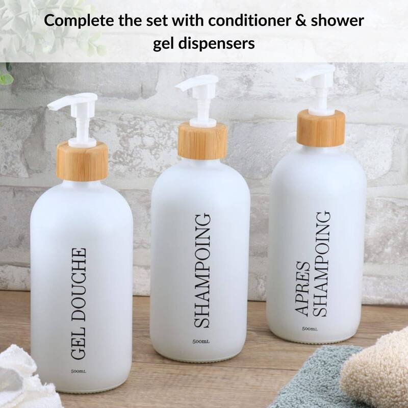Matte Shampoo Dispenser 17 fl oz (500ml) - 3 L x 3 W x 8.5 H