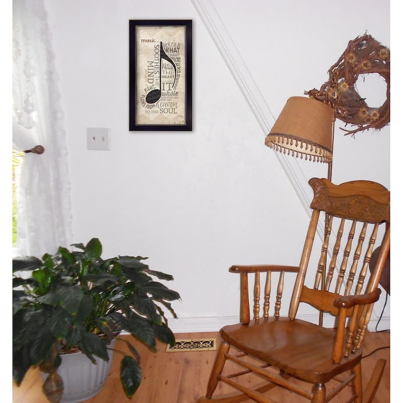 TrendyDecor4U Contemporary "Music" Framed Print Wall Art by Marla Rae - Multi-Color