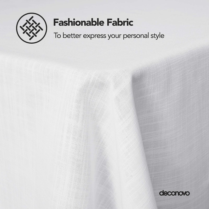 Tablecloth Solid Faux Linen Water Resistant Table Cover