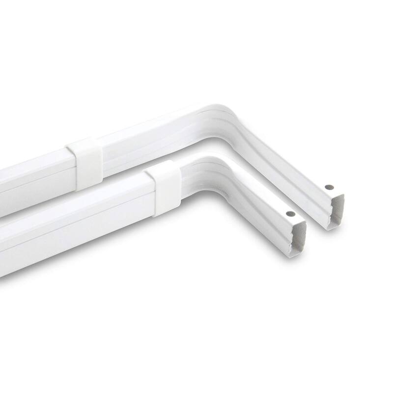Lockseam Double Curtain Rod 48-84 Inch, Durable Baked Enamel Finish for Supporting Rod Pocket Curtains or Valances - 84