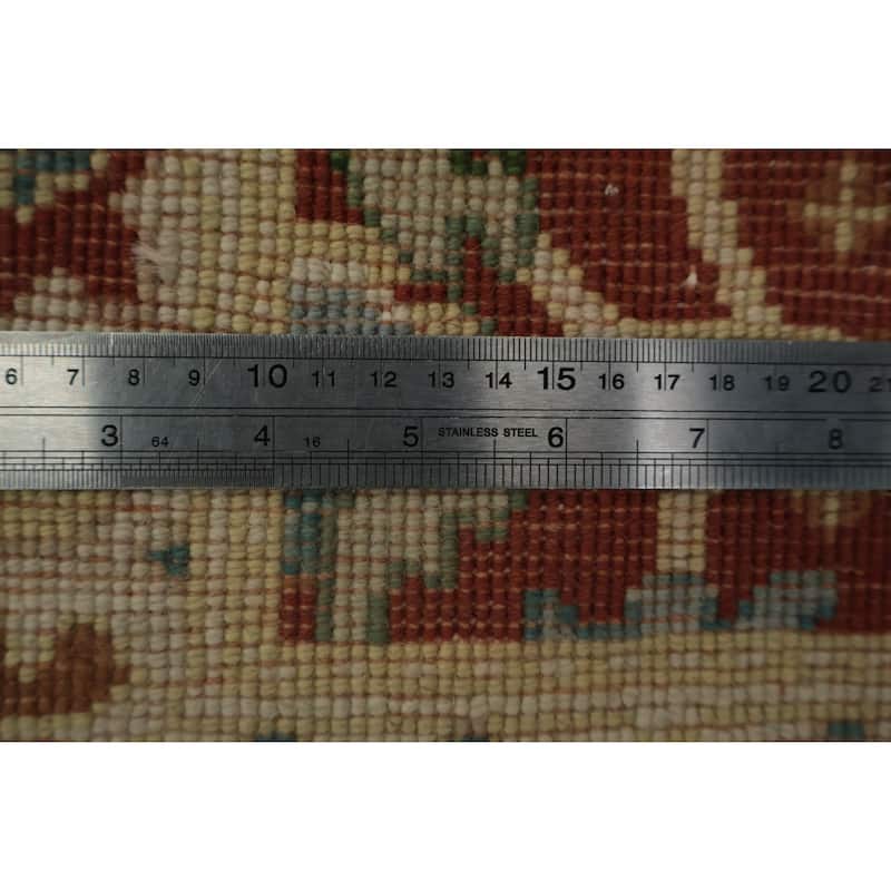 Hand Knotted Oriental 100% Wool Carpet Traditional All-Over Oranges & Rust Ziegler Area Rug - 3' 11'' X 2' 1''