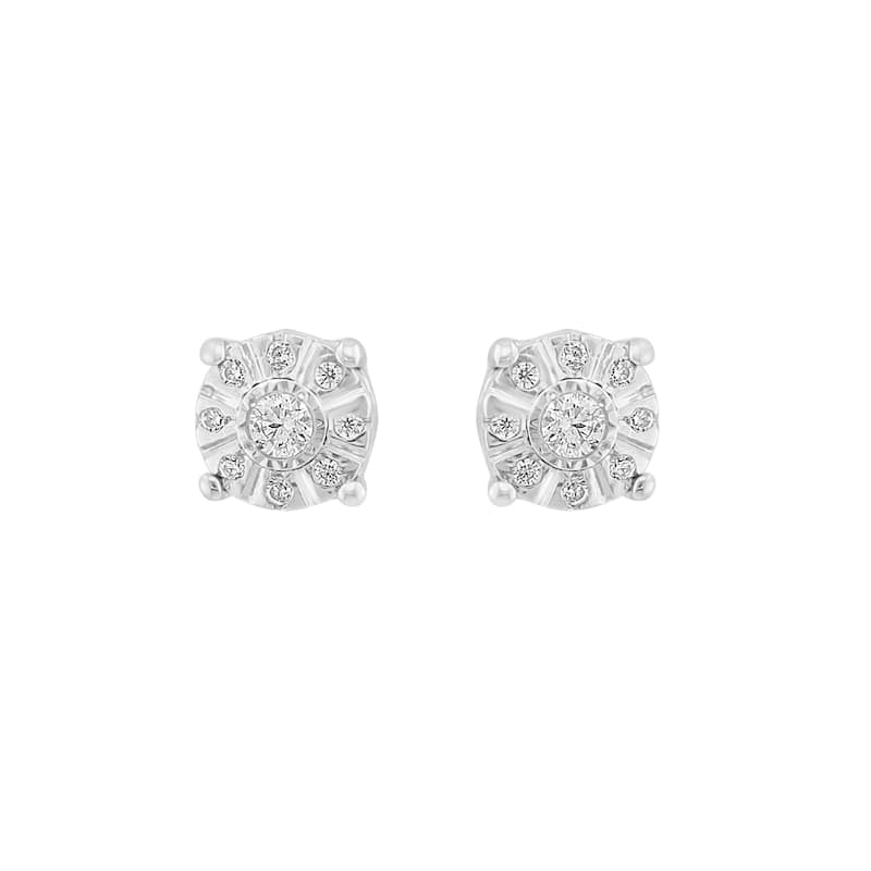 EFFY 925 Sterling Silver Diamond Earrings