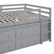 preview thumbnail 12 of 15, Full Size Wooden Loft Bed with Retractable Writing Desk, 4 Drawers & Shelves