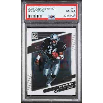 Bo Jackson 2021 Panini Donruss Optic Football Card #44 Graded PSA 8 - 8'6" x 11'6"