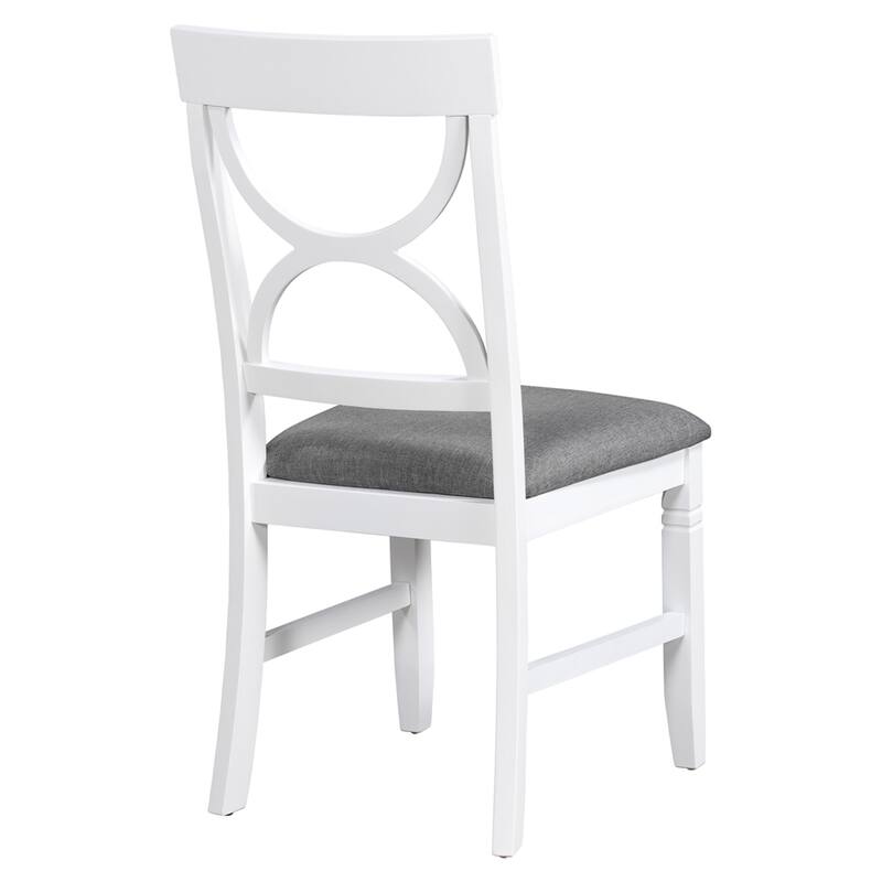 6-Piece Wood Dining Table Set w/Upholstered Bench and 4 Dining Chairs