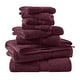 preview thumbnail 118 of 130, Madison Park Signature 800GSM Ultra-Soft 100% Cotton Absorbent Towel Set 8-Piece - Burgundy