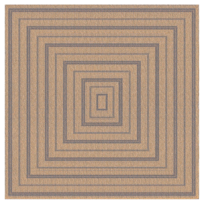 Liora Manne Sahara Multi Border Indoor/Outdoor Rug - 7'10" Square - Navy