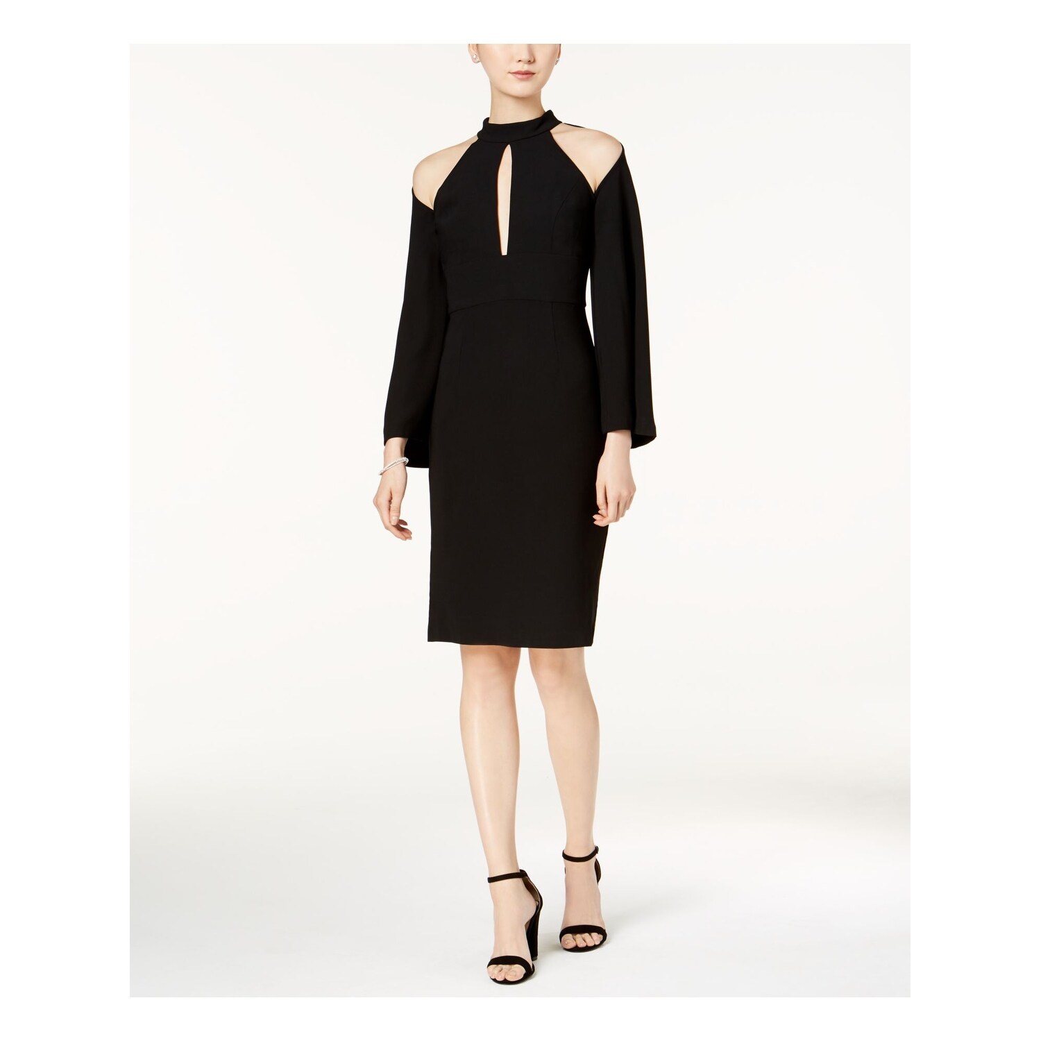 bardot black dress long sleeve