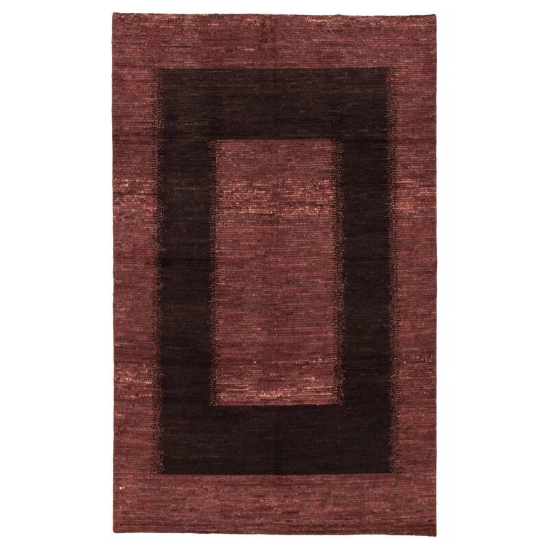 ECARPETGALLERY Hand-knotted Finest Peshawar Ziegler Red Wool Rug - 6'4 x 10'4 - Dark Red - 6'4 x 10'4