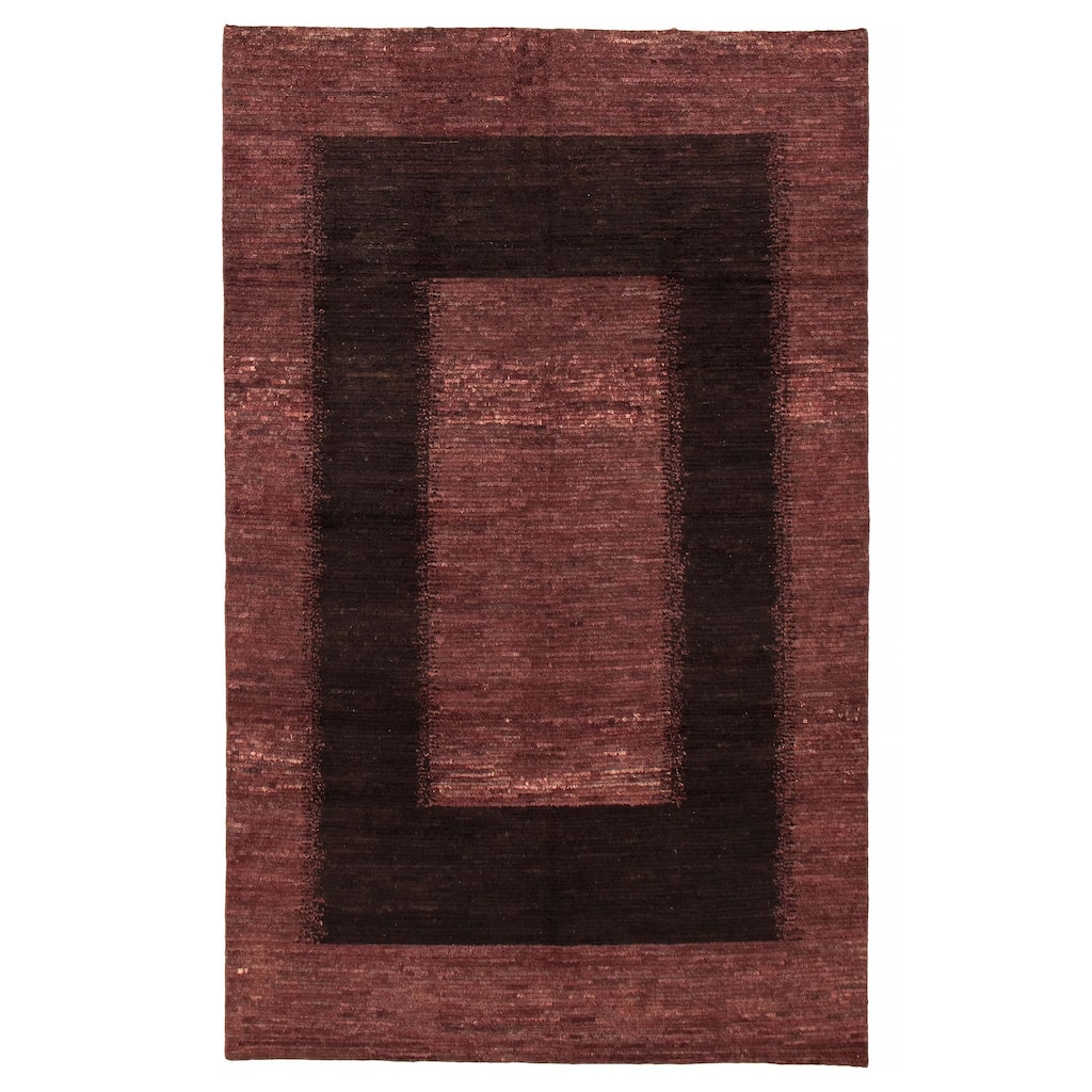 ECARPETGALLERY Hand-knotted Finest Peshawar Ziegler Red Wool Rug - 6'4 x 10'4