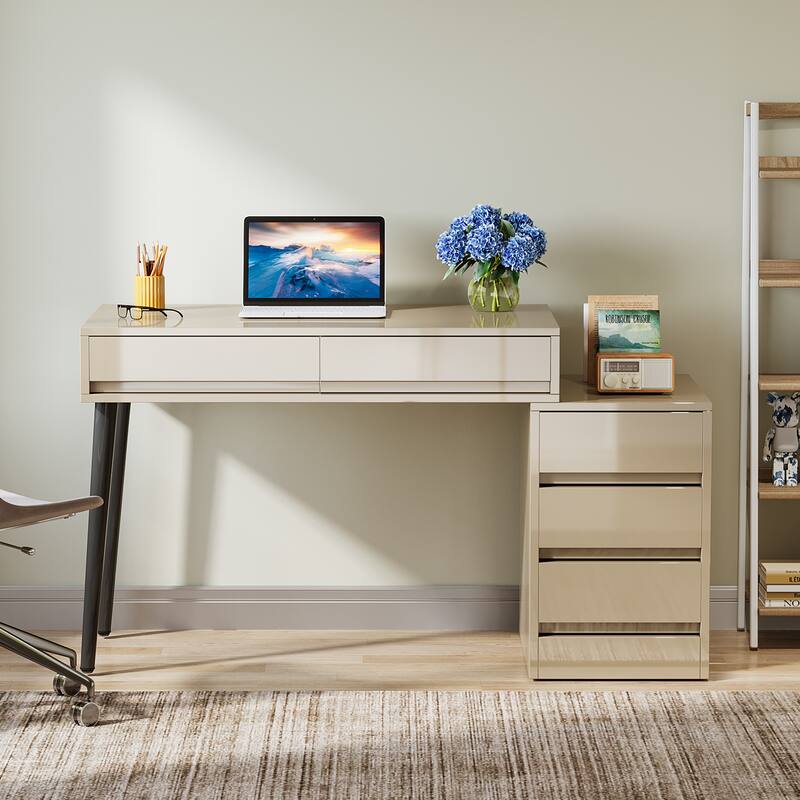 Reversible Computer Desk with 5 Drawers