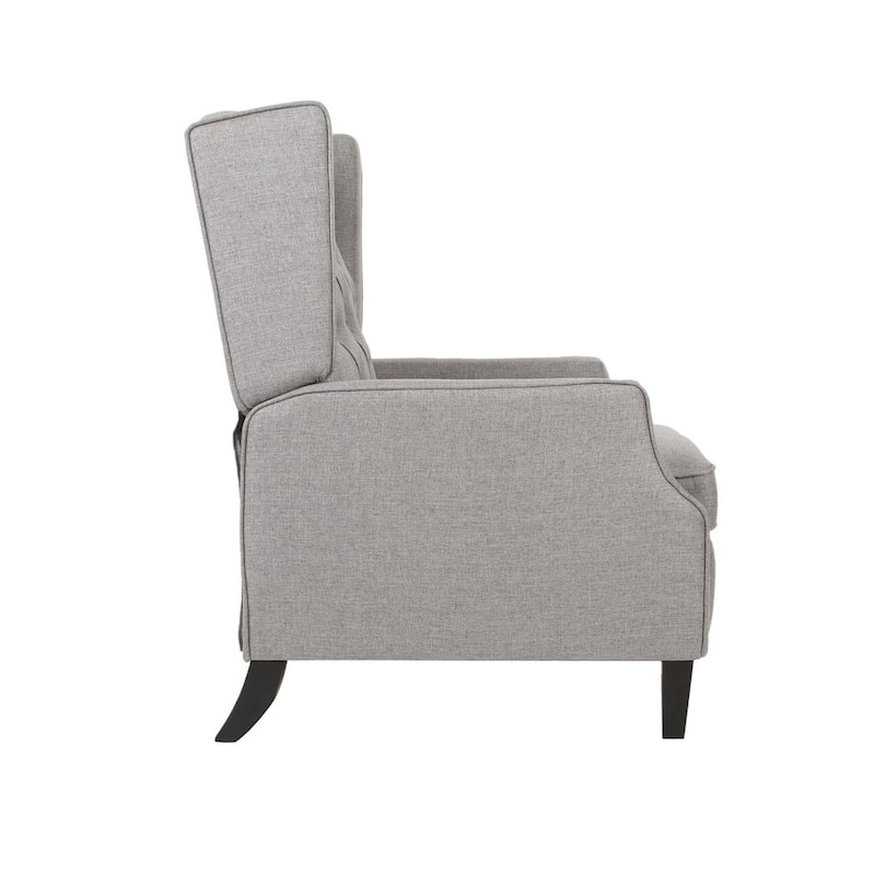 Modern Fabric Recliner with Wingback Design and Tufted Upholstery by Christopher Knight Home