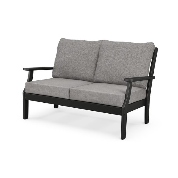 slide 2 of 6, Trex Outdoor Furniture Yacht Club Deep Seating Loveseat Charcoal Black / Grey Mist