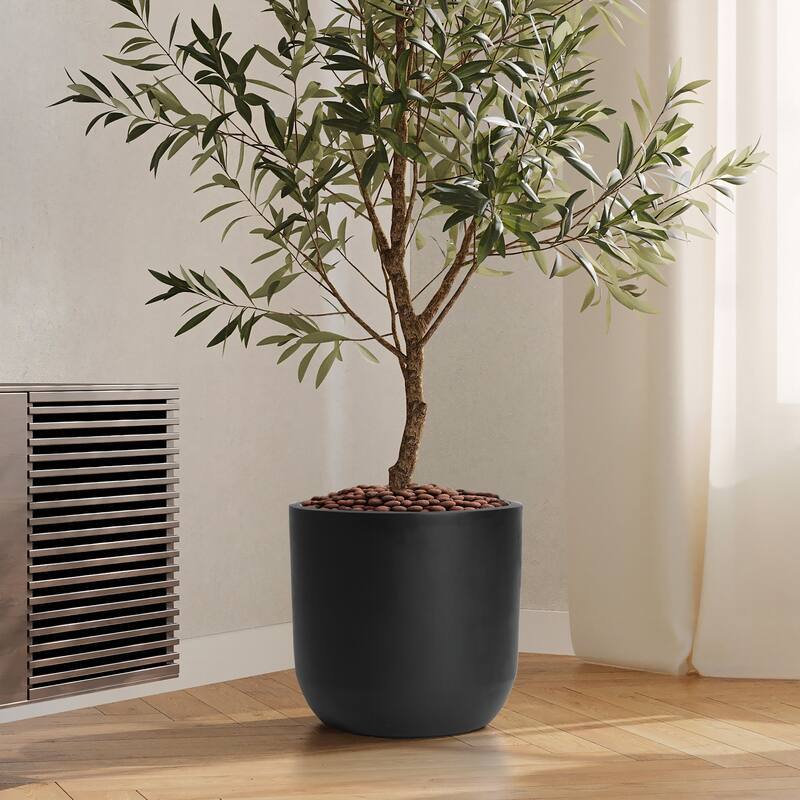 Round Smooth Finish Indoor/Outdoor MgO Planter, Single Planter for Indoors/Outdoors