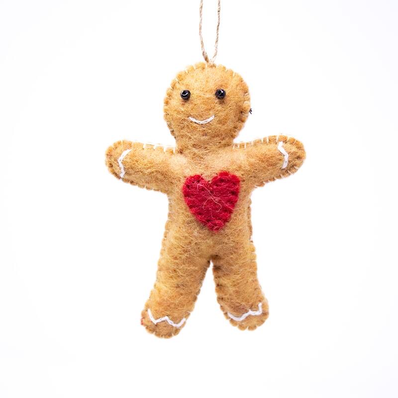 Rainbow Ginger Friends Collection Handmade Felt Ornaments, Set of 7