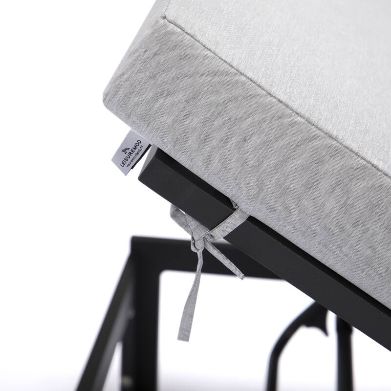 Chelsea Set of 2 Aluminum Armless Chaise Lounge Chair With Cushions for Outdoor Summer Patio Porch Beach Backyard Pool