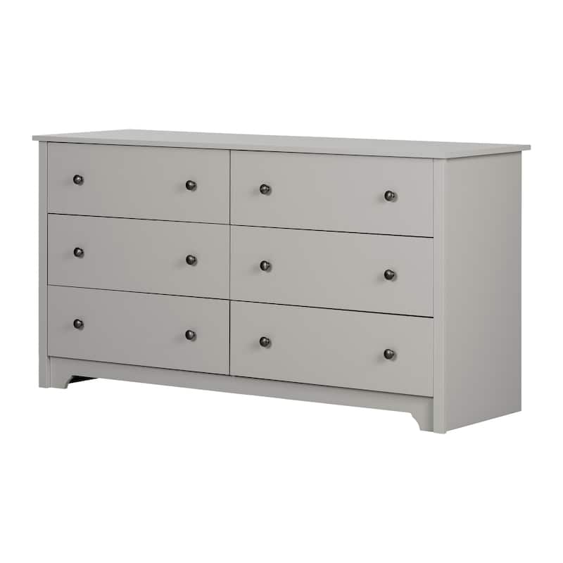 6-Drawer Dresser - Modern Double Dresser with Wooden Knobs - Spacious Storage - 60 Inch Wide