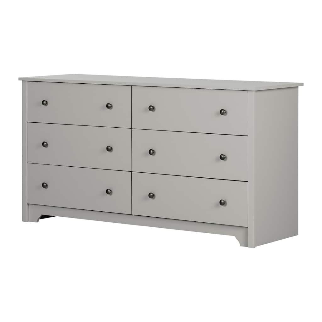6-Drawer Dresser - Modern Double Dresser with Wooden Knobs - Spacious Storage - 60 Inch Wide