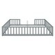 preview thumbnail 42 of 45, Twin Size Kids Bed Frame, Double Twin Floor Bed with Fence Guardrails