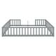 preview thumbnail 28 of 52, Twin Size Wood Double Floor Bed with Guardrails For Toddlers