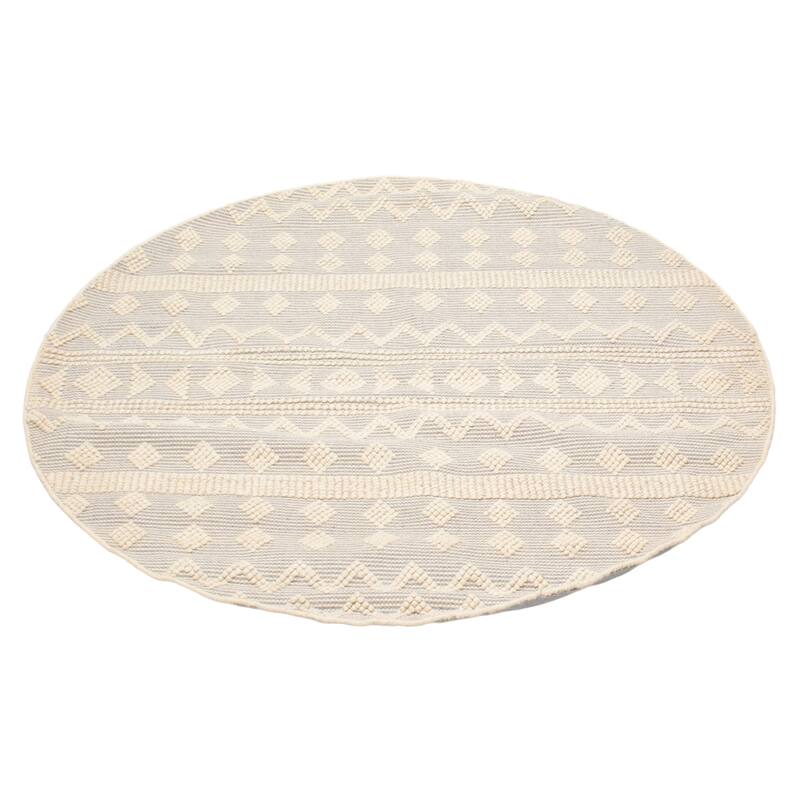 ECARPETGALLERY Braid weave Sienna Grey, Grey Wool Rug - 5'9 x 5'9