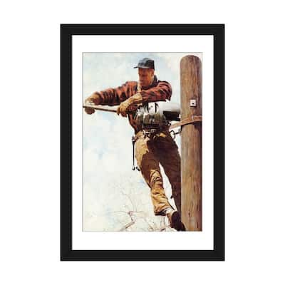 iCanvas "The Lineman" by Norman Rockwell