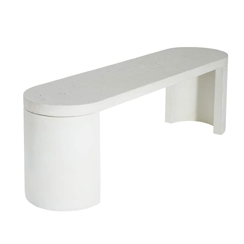 Christopher Knight Home - Lior Outdoor Terrazzo White Concrete Dining Bench