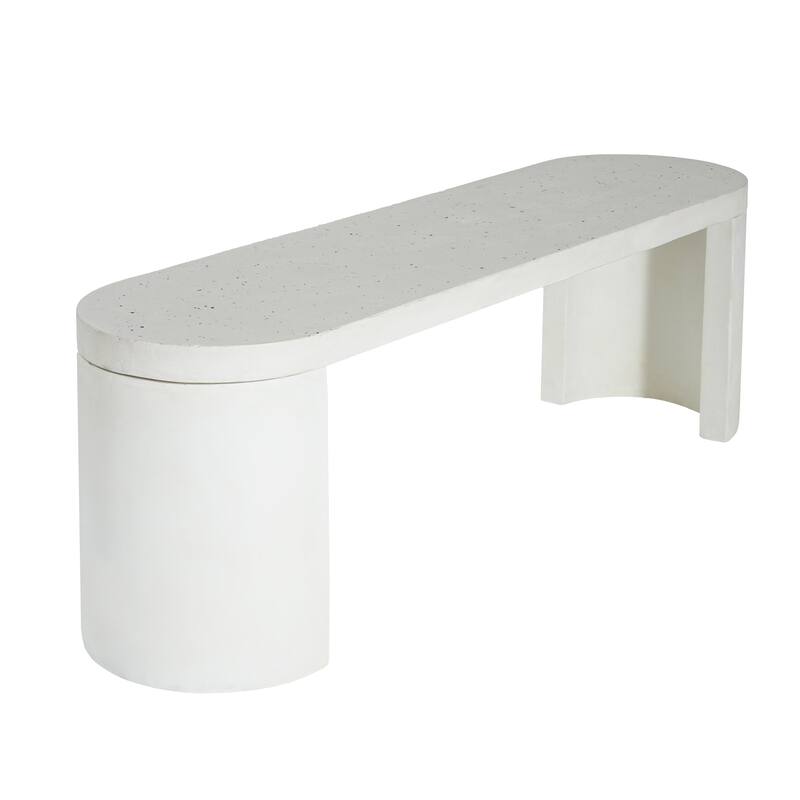 Christopher Knight Home - Vireo Terrazzo White Concrete Patio Dining Table with Bench