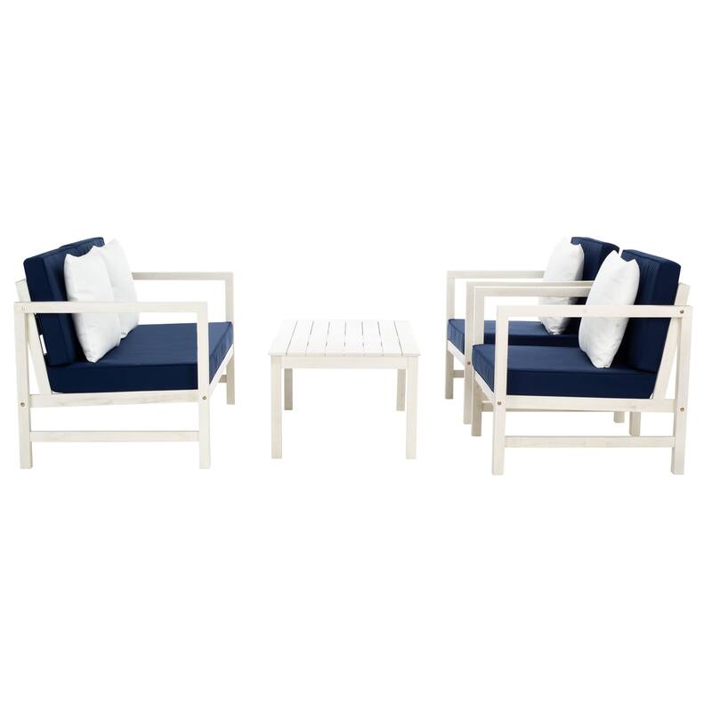 SAFAVIEH Outdoor Citlali 4-Piece Conversation Set with Accent Pillow - 50W x 29D x 29H